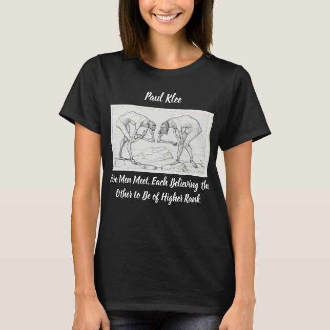 Paul Klee Two Men Meet Abstract Sketch T-Shirt (Front)