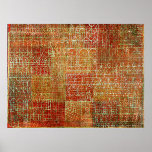 Paul Klee's abstract painting, Cathedral, Poster