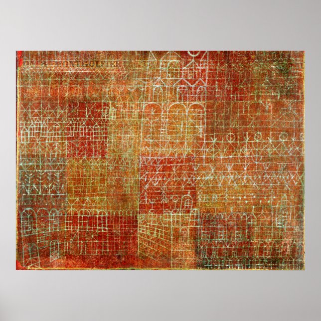 Paul Klee's abstract painting, Cathedral, Poster (Front)