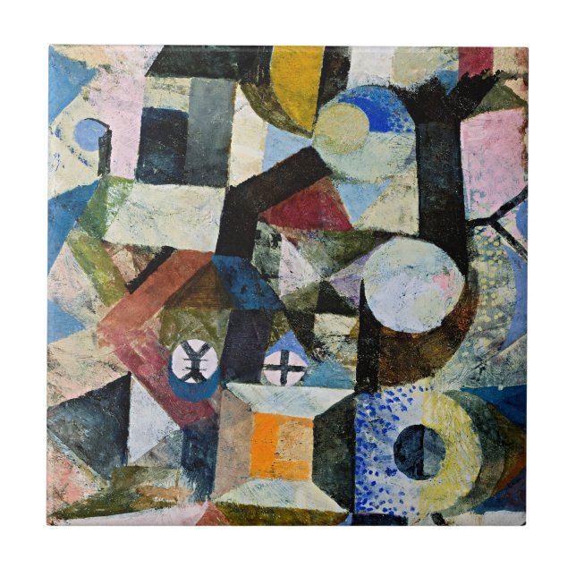 Paul Klee's Composition with the Yellow Half-Moon Ceramic Tile (Front)