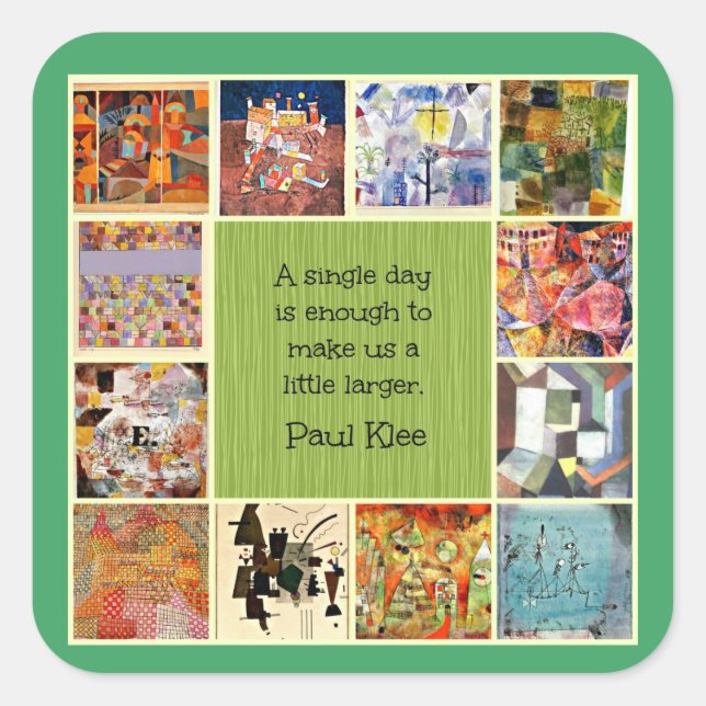 Paul Klee's paintings and quotation, Square Sticker (Front)