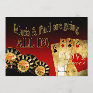 Paul Las Vegas Deluxe Wedding red black gold Invitation