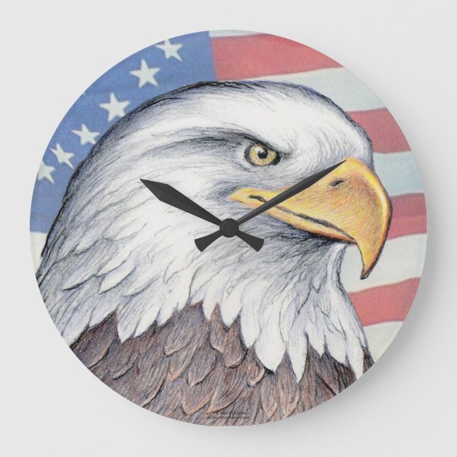 Paul McGehee "American Bald Eagle" Clock (large) (Front)