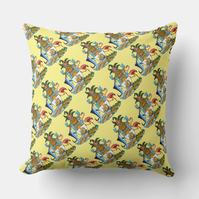 Paul McGehee "Bahamas Coat of Arms" Pillow (Front)