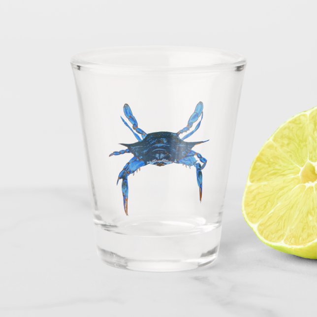 Paul McGehee Blue Crab Shot Glass (Front)