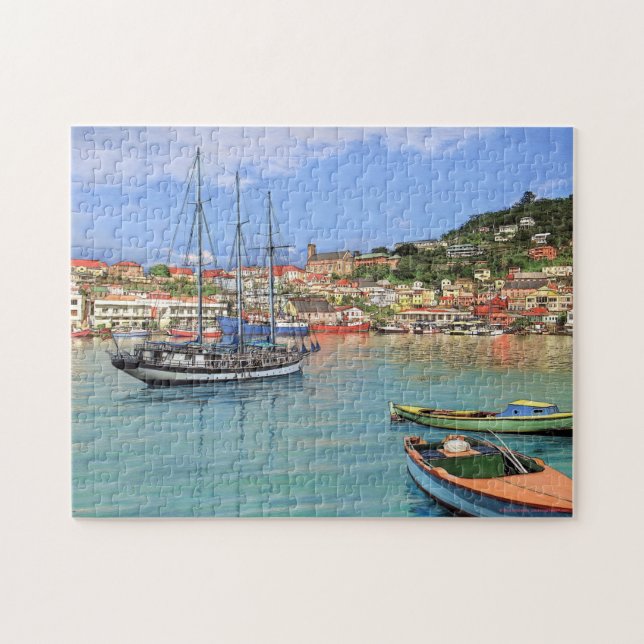 Paul McGehee "Grenada - St.George's Harbour" Jigsaw Puzzle (Horizontal)