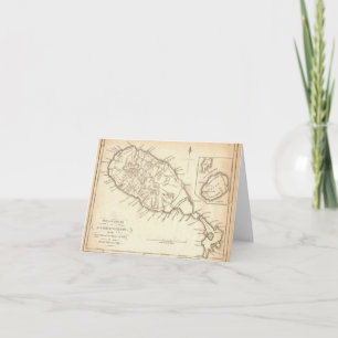 Paul McGehee "Old St. Kitts & Nevis Map" Note Card