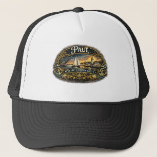 Paul Mystic Connecticut Vintage Nautical Name Trucker Hat