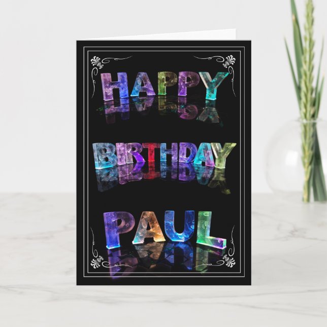 Paul -  Name in Lights greeting card (Photo) (Front)