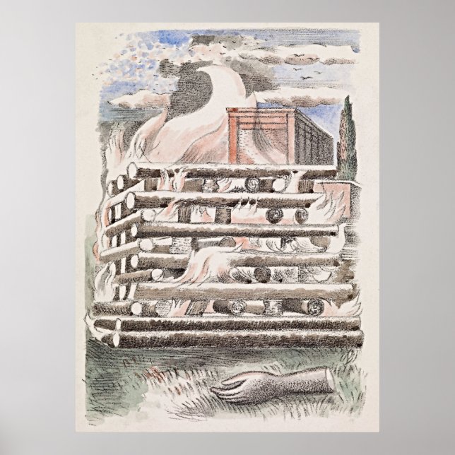 Paul Nash Funeral Pyre Poster – Retro Elegance (Front)