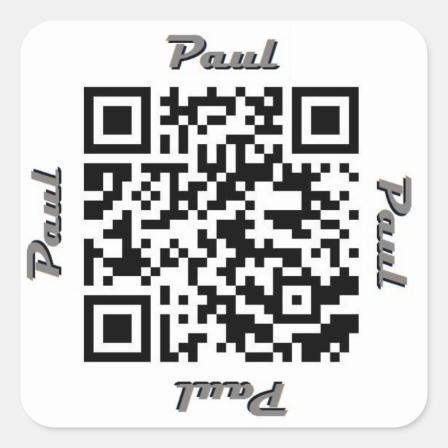 Paul QR Code Personalised NAME Sticker (Front)