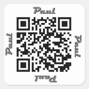 Paul QR Code Personalised NAME Sticker