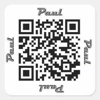 Paul QR Code Personalised NAME Sticker
