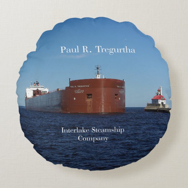 Paul R. Tregurtha double sided round pillow (Front)