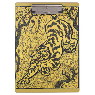 Paul Ranson Vintage Art Nouveau Yellow Tiger Print Clipboard