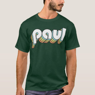Paul Retro Rainbow Typography Faded Style T-Shirt