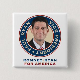 Paul Ryan 2012 Square Campaign Button
