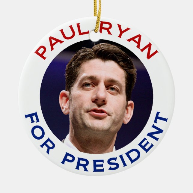 Paul Ryan For President Ceramic Tree Decoration (Front)