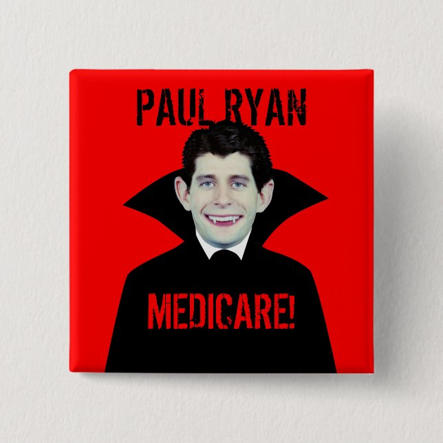Paul Ryan Loves Medicare 15 Cm Square Badge (Front)