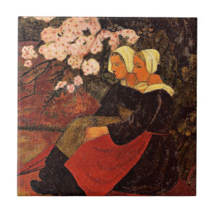Paul Serusier, Two Breton Women, Ceramic Tile