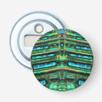 PAUL ~ Shades of Green Aqua Blue and Yellow 3D~