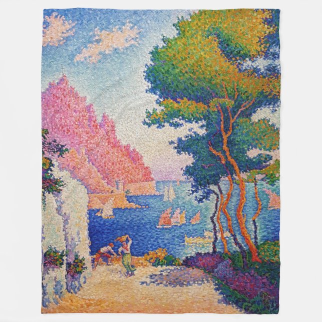 Paul Signac - Capo di Noli Fleece Blanket (Front)