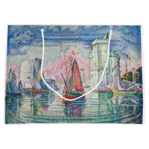 Paul Signac - Entrance of La Rochelle Harbour Large Gift Bag
