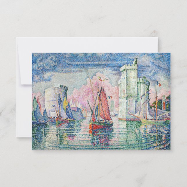 Paul Signac - Entrance of La Rochelle Harbour Thank You Card (Front)