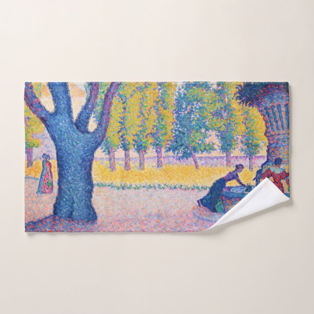 Paul Signac - Fountain des Lices, Saint-Tropez Bath Towel Set (Hand Towel)