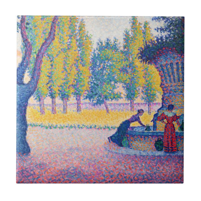 Paul Signac - Fountain des Lices, Saint-Tropez Ceramic Tile (Front)