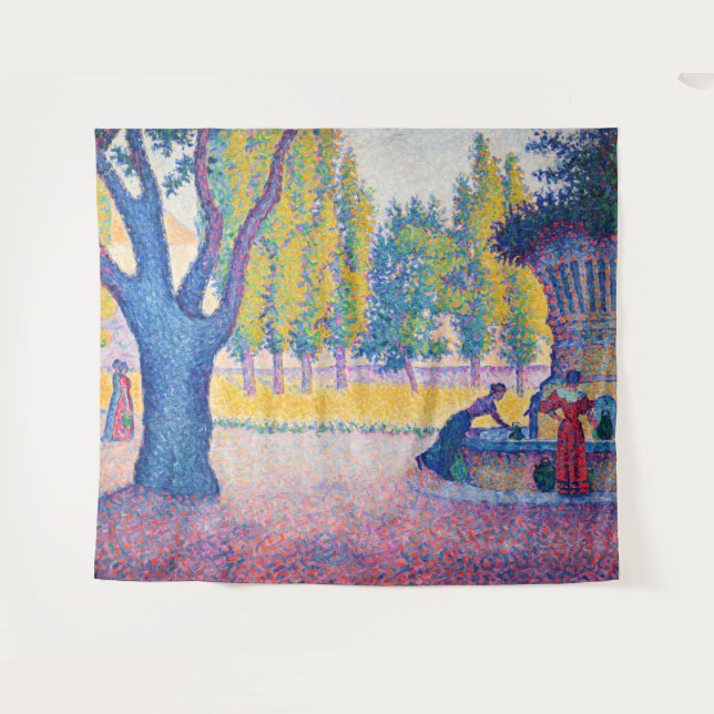 Paul Signac - Fountain des Lices, Saint-Tropez Tapestry (Front (Horizontal))