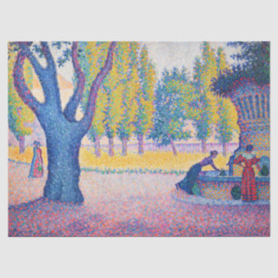 Paul Signac - Fountain des Lices, Saint-Tropez Tissue Paper
