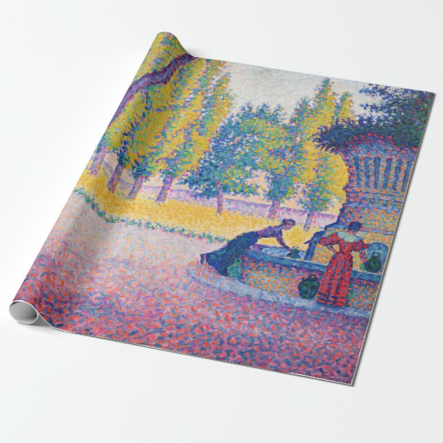 Paul Signac - Fountain des Lices, Saint-Tropez Wrapping Paper (Unrolled)
