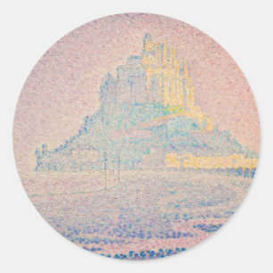 Paul Signac - Mont Saint Michel, Fog and Sun Classic Round Sticker