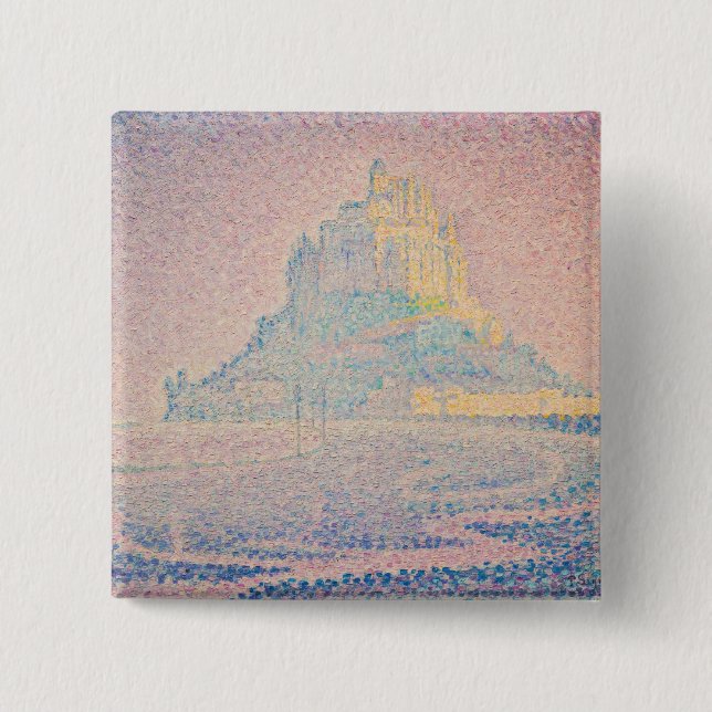 Paul Signac - Mount Saint Michel Fog and Sun 15 Cm Square Badge (Front)
