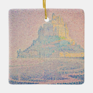 Paul Signac - Mount Saint Michel Fog and Sun Ceramic Ornament
