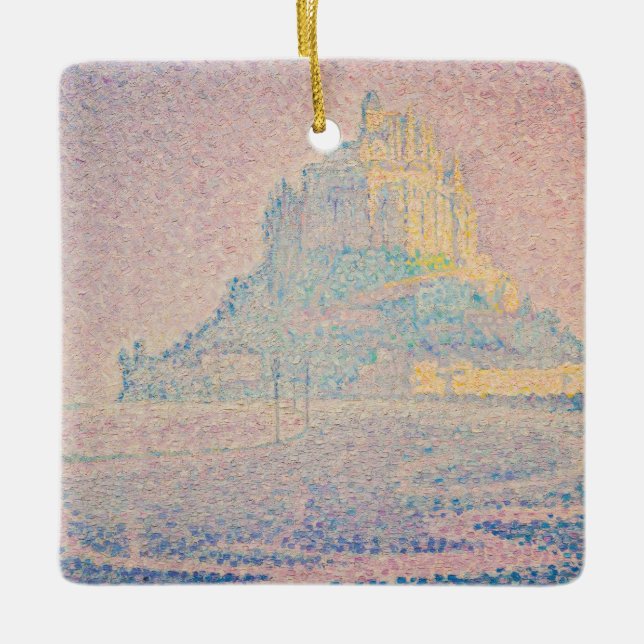 Paul Signac - Mount Saint Michel Fog and Sun Ceramic Ornament (Front)