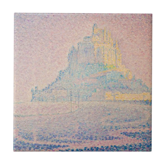 Paul Signac - Mount Saint Michel Fog and Sun Ceramic Tile (Front)