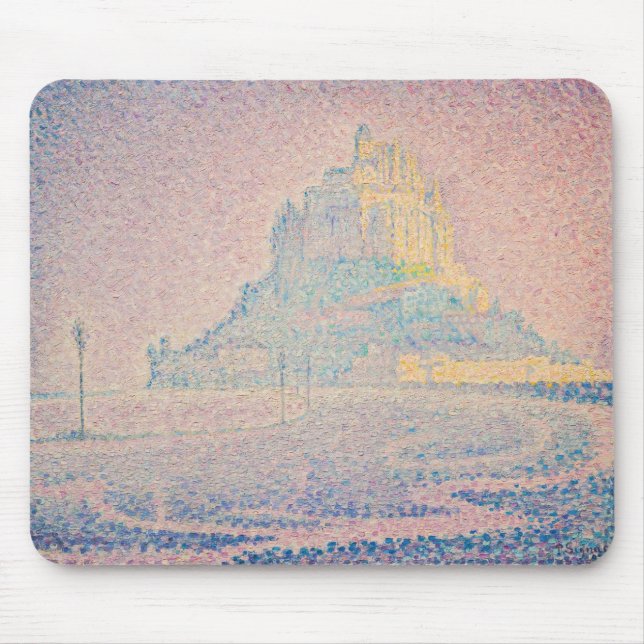 Paul Signac - Mount Saint Michel Fog and Sun Mouse Pad (Front)