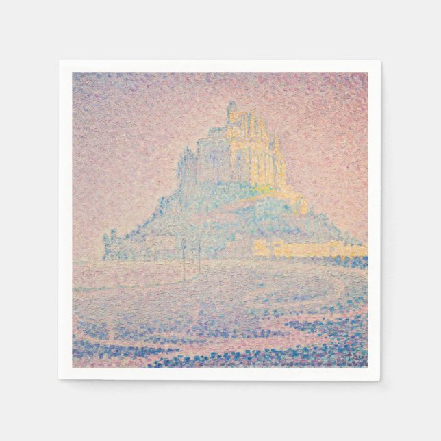 Paul Signac - Mount Saint Michel Fog and Sun Napkin (Front)
