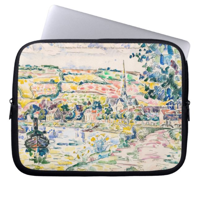 Paul Signac-Petit Andely-The River Bank 1920-1929  Laptop Sleeve (Front)