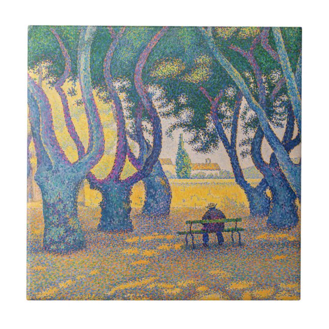 Paul Signac - Place des Lices, Saint-Tropez Ceramic Tile (Front)