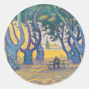 Paul Signac - Place des Lices, Saint-Tropez Classic Round Sticker