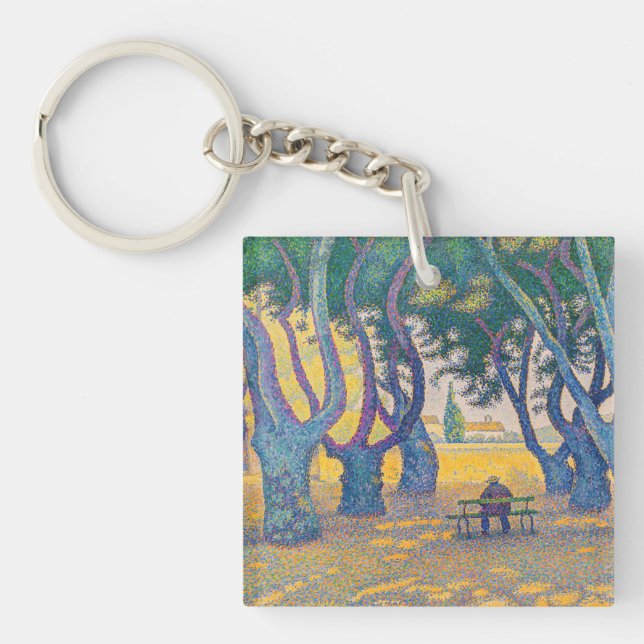 Paul Signac - Place des Lices, Saint-Tropez Key Ring (Front)