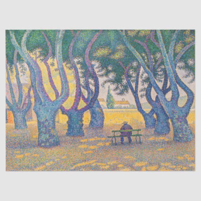 Paul Signac - Place des Lices, Saint-Tropez Tissue Paper (Front)