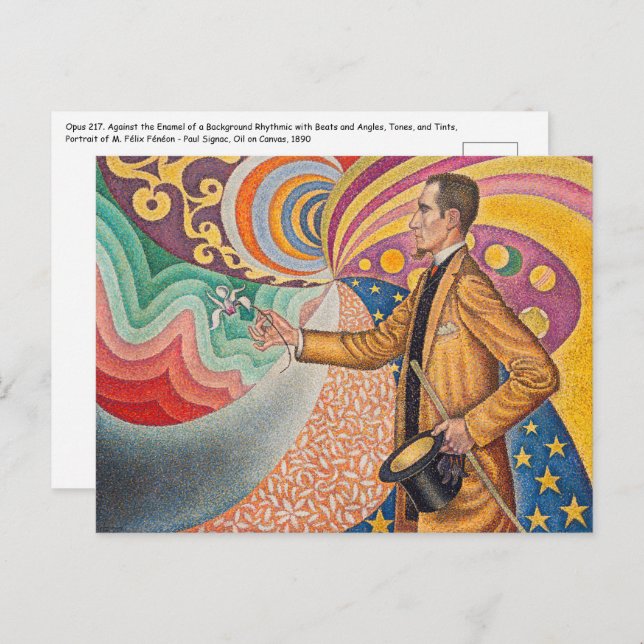 Paul Signac - Portrait of M Felix Feneon, Opus 217 Postcard (Front/Back)