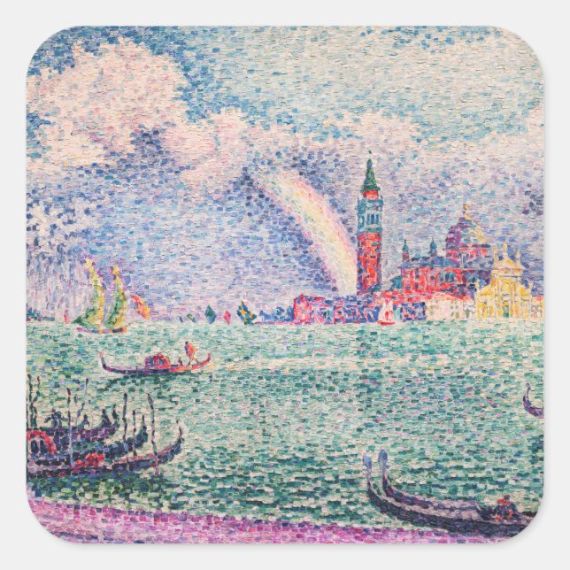 Paul Signac - Rainbow, Venice Square Sticker (Front)