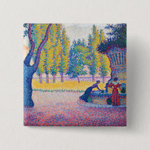 Paul Signac - Saint-Tropez, Fontaine des Lices 15 Cm Square Badge