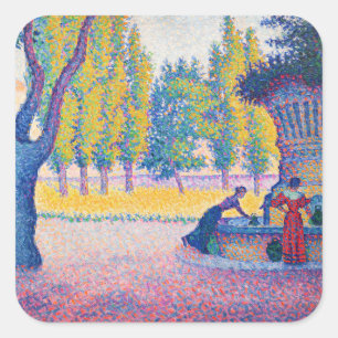 Paul Signac - Saint-Tropez, Fontaine des Lices Square Sticker