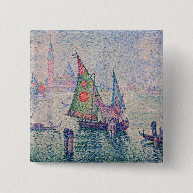 Paul Signac - The Green Sail 15 Cm Square Badge (Front)